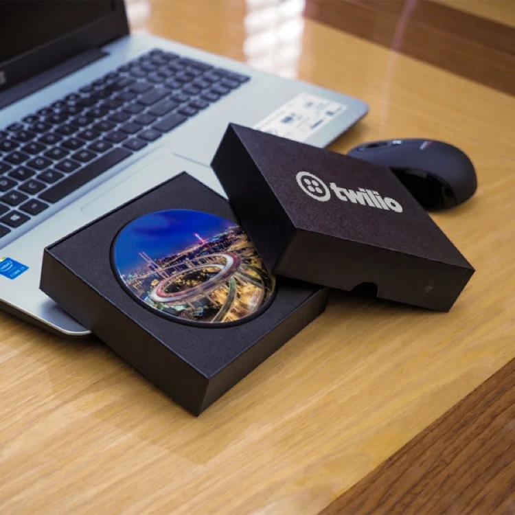Logo Bright Glass Fast Speed Wireless Charger with Gift Box 1