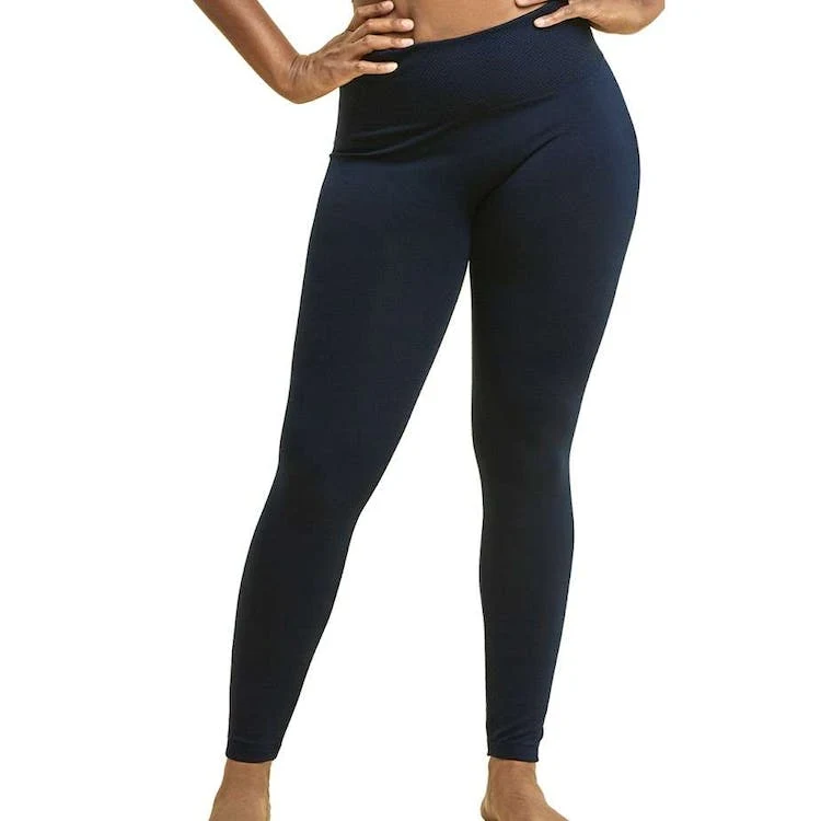 Women's High Waist Fleece Leggings - Navy Extra-Wide Band XL 1