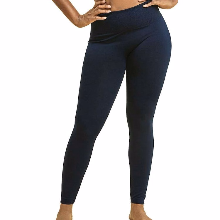 Women's High Waist Fleece Leggings - Navy Extra-Wide Band XL