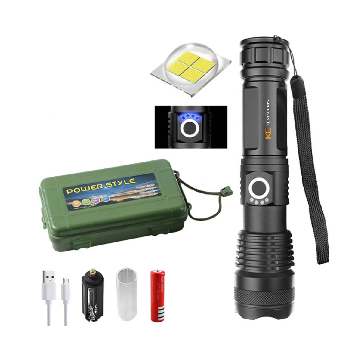 Aluminum Alloy USB Rechargeable Flashlight 1