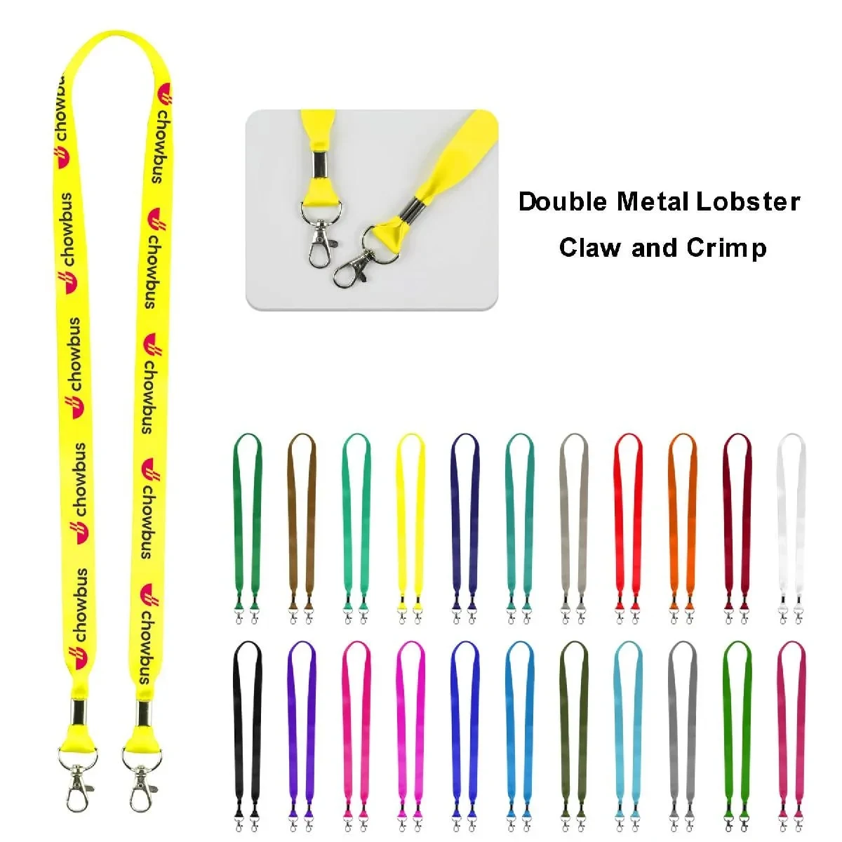 3/4" ADULT SIZE FULL COLOR FACE MASK LANYARD/ DOUBLE LOBSTER 1