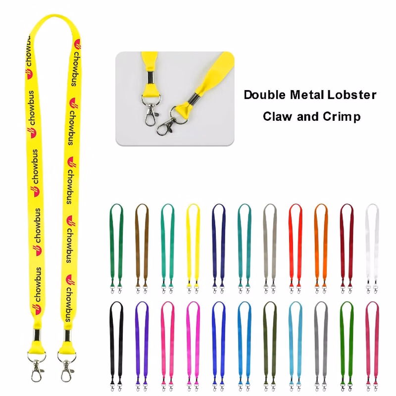 3/4" ADULT SIZE FULL COLOR FACE MASK LANYARD/ DOUBLE LOBSTER
