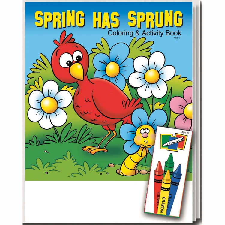 Spring Has Sprung Coloring Book Sets - 4 Pack Crayons Ages 3-11