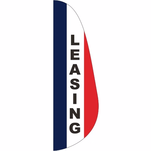 "LEASING" 3' x 10' Message Feather Flag