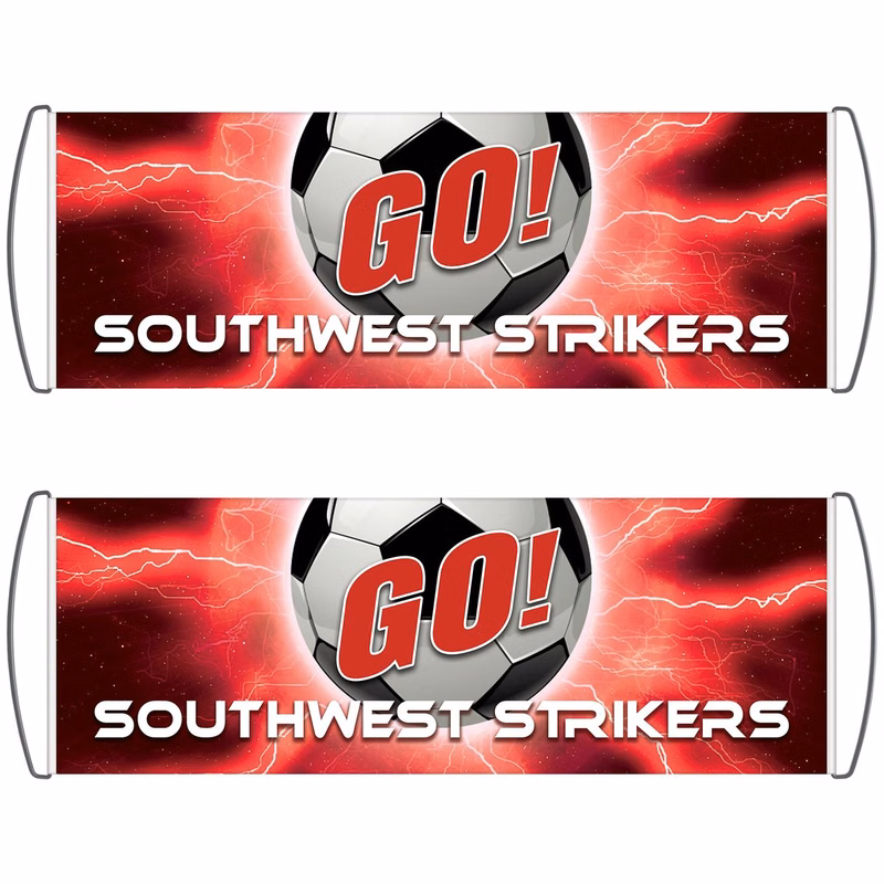 Custom Double-Sided Printed Polyethylene Scroll Banner (9.5" x 27.5")