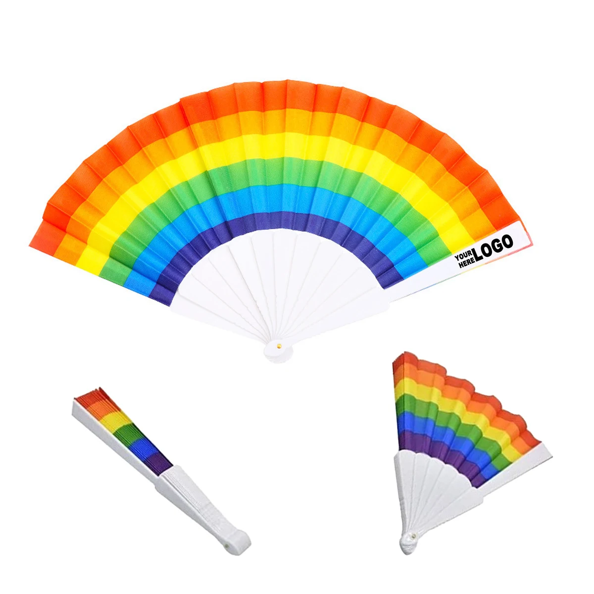 Vibrant 9-Inch Eco-Printed Folding Fan 1