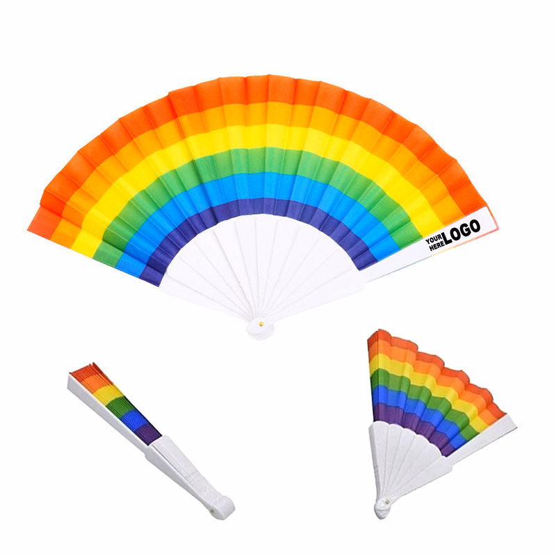 Vibrant 9-Inch Eco-Printed Folding Fan