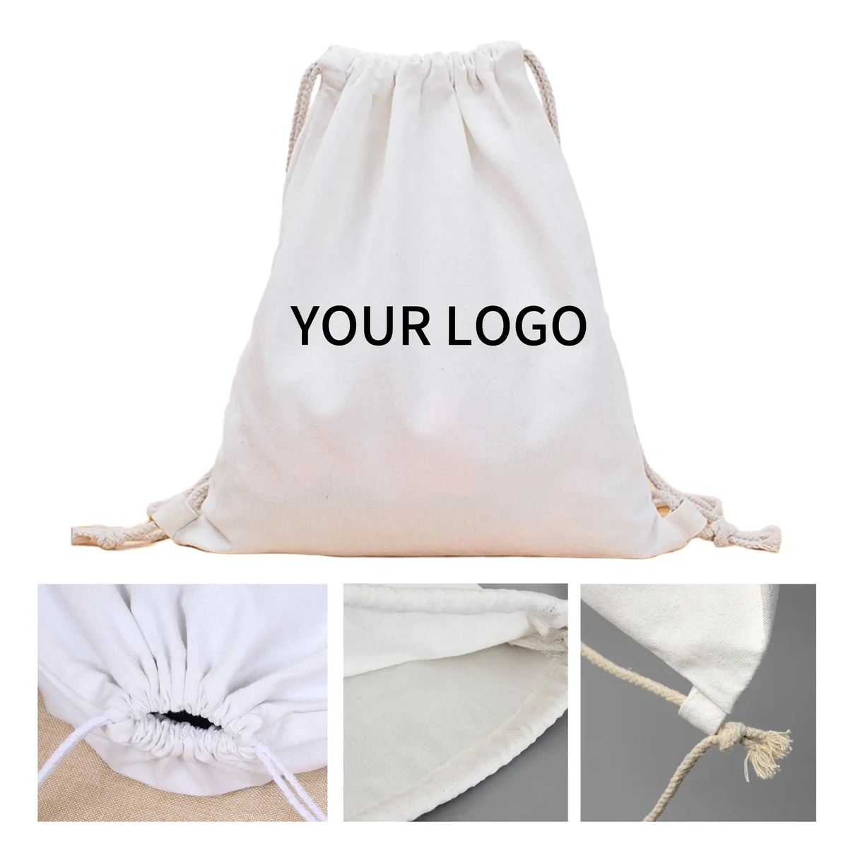 Canvas Bag with Drawstring 7.48x11.02 Inch Reusable 1
