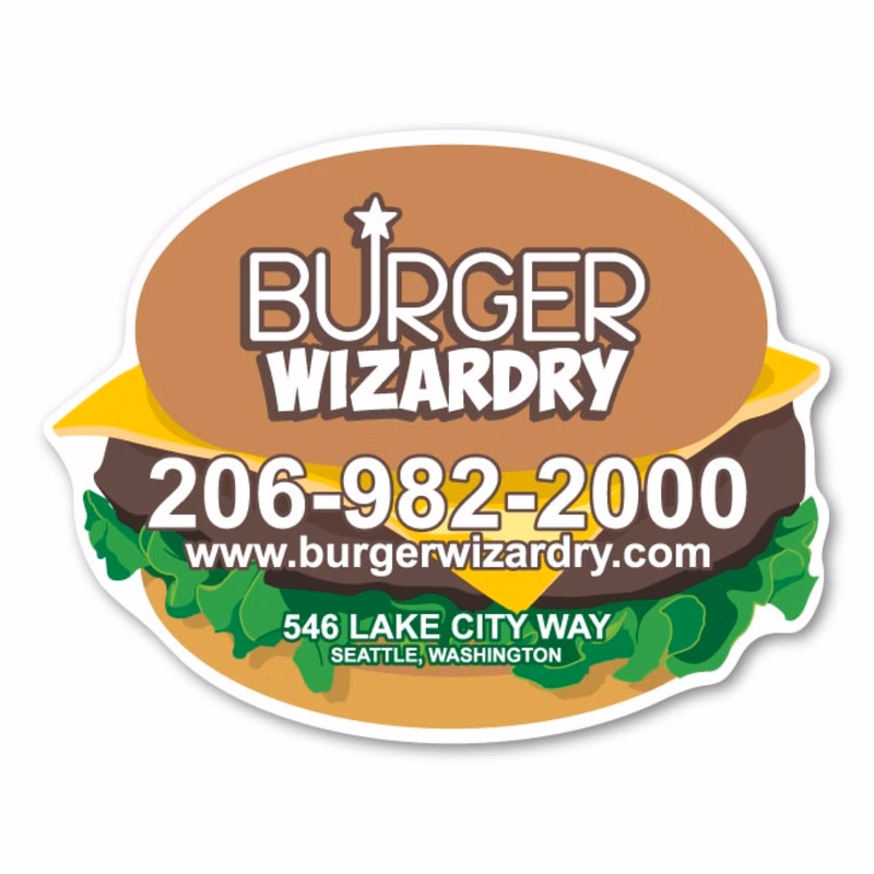 Cheeseburger Magnet - 5" x 3.80" - 20 mil