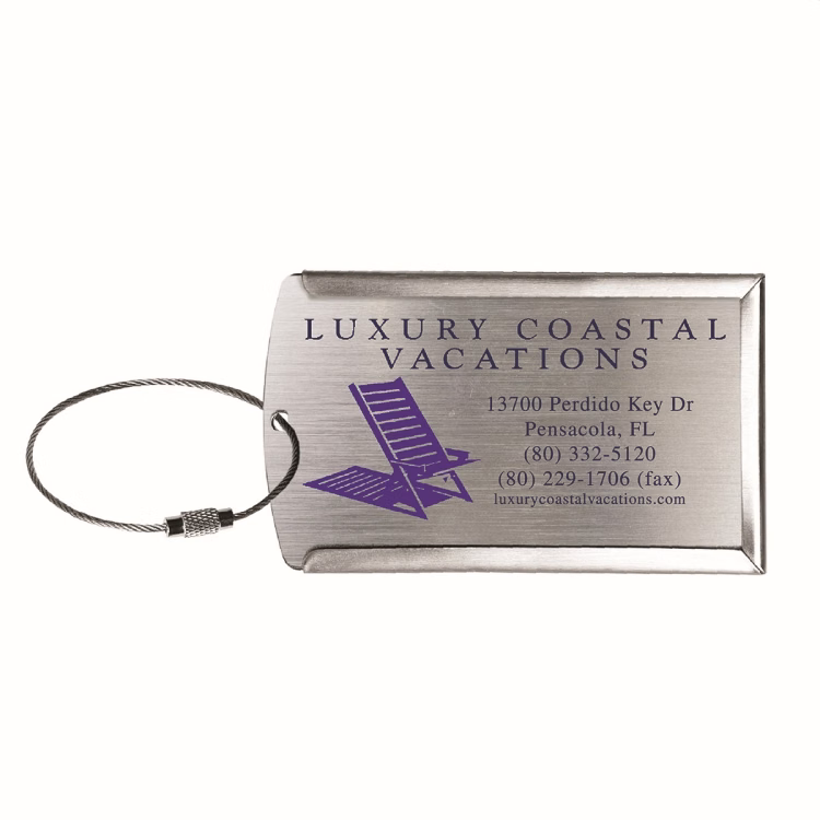 "Prestige" Brushed Metal Luggage Bag Tag