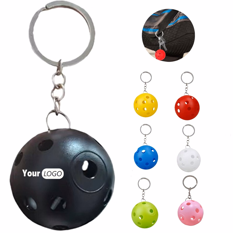 Plastic Mini Pickleball Keychains