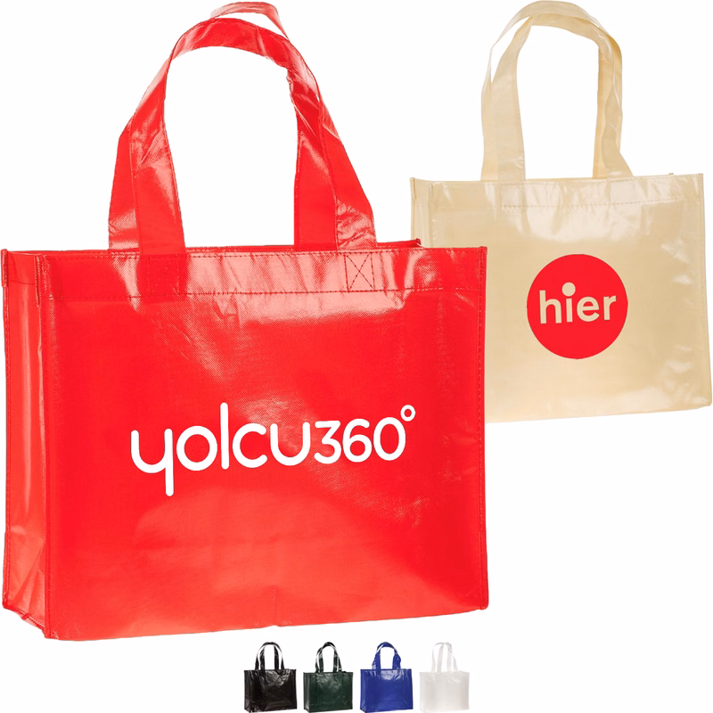 110 GSM Non-Woven Laminated  W/ Gusset Tote Bag (15.75" X 12.5" X 6.25")