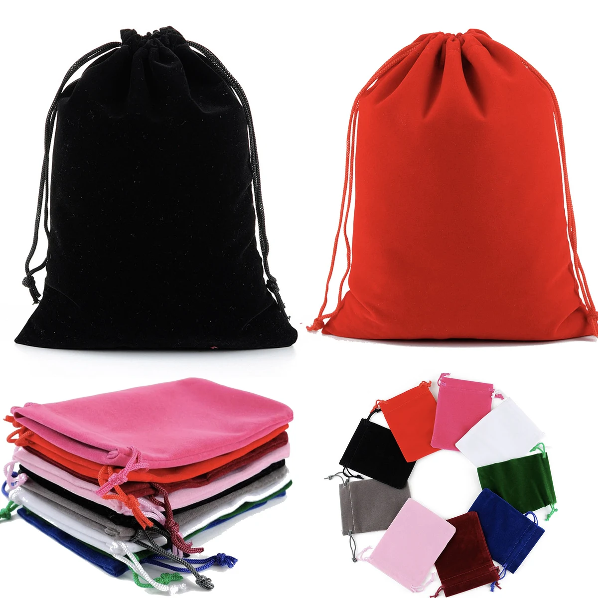 Velvet Cloth Drawstring Jewelry Bags Pouches 1