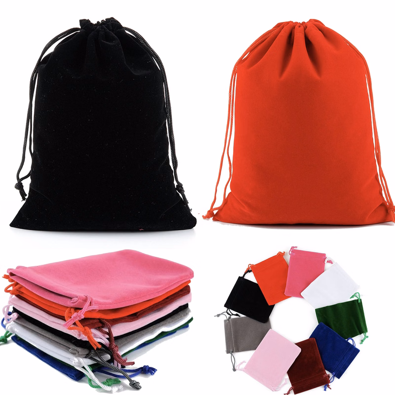 Velvet Cloth Drawstring Jewelry Bags Pouches