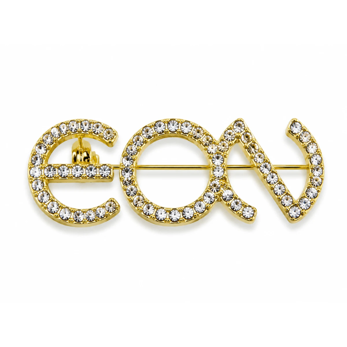 Die-Struck LetterRhinestone Lapel Pin 1