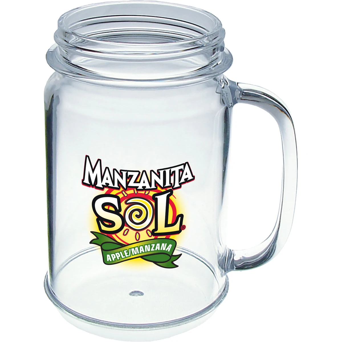 16oz Acrylic Mason Jar Mug with Handle 1