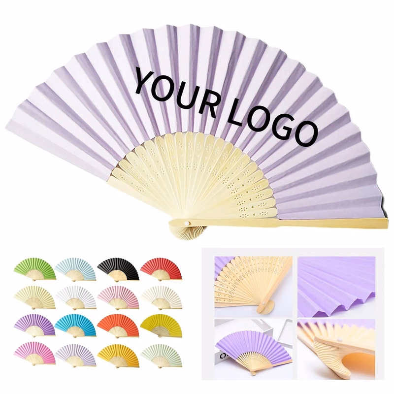Paper Fan with Bamboo Ribs for Branding