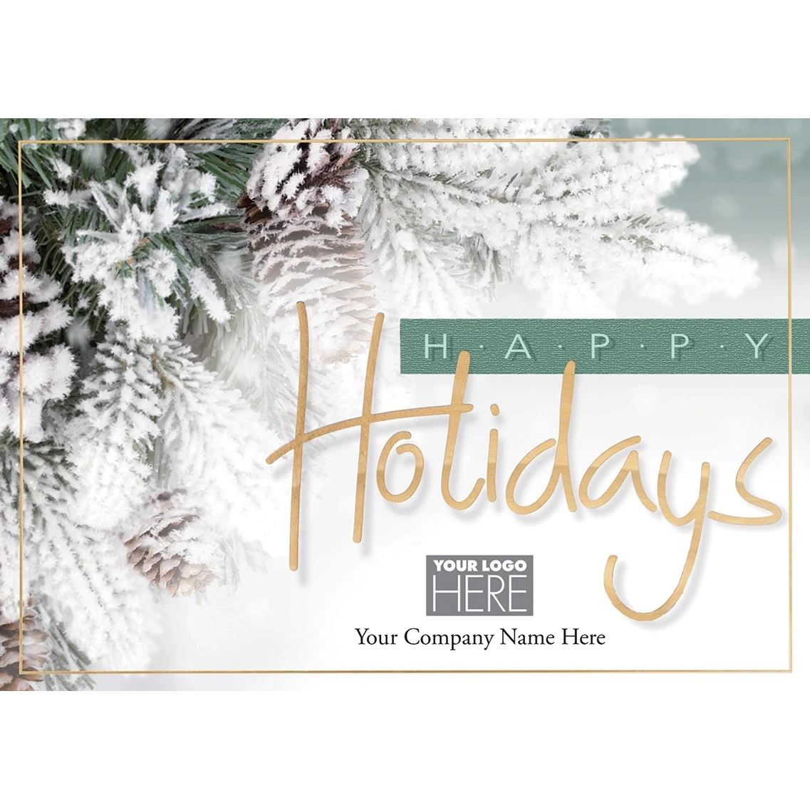 Evergreen & Gold Holiday Logo Cards 1