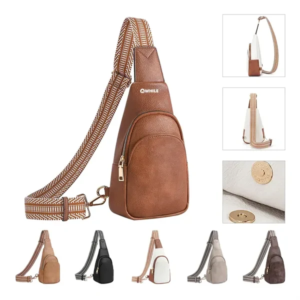 Leather Crossbody Fanny Pack Chest Sling Bag 1