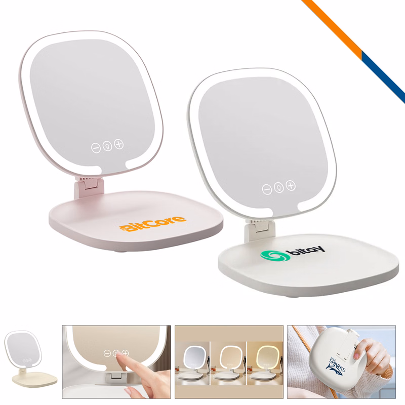 Phillis Desktop Foldable LED Makeup Mirror