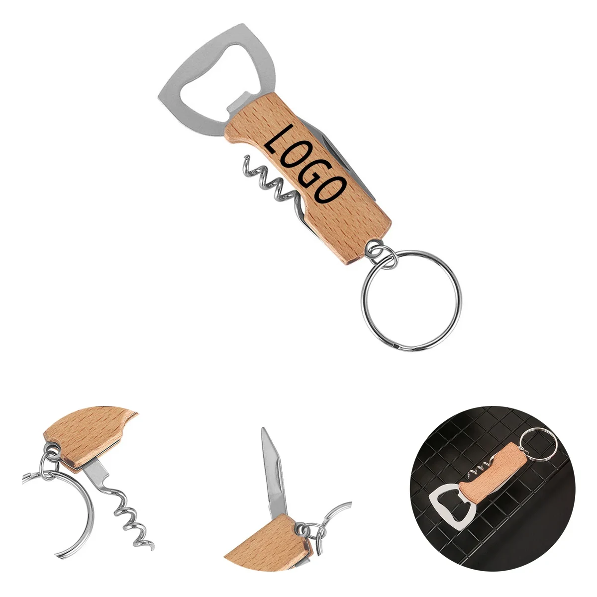 Wooden Handle Bottle Opener With Logo For Party 1