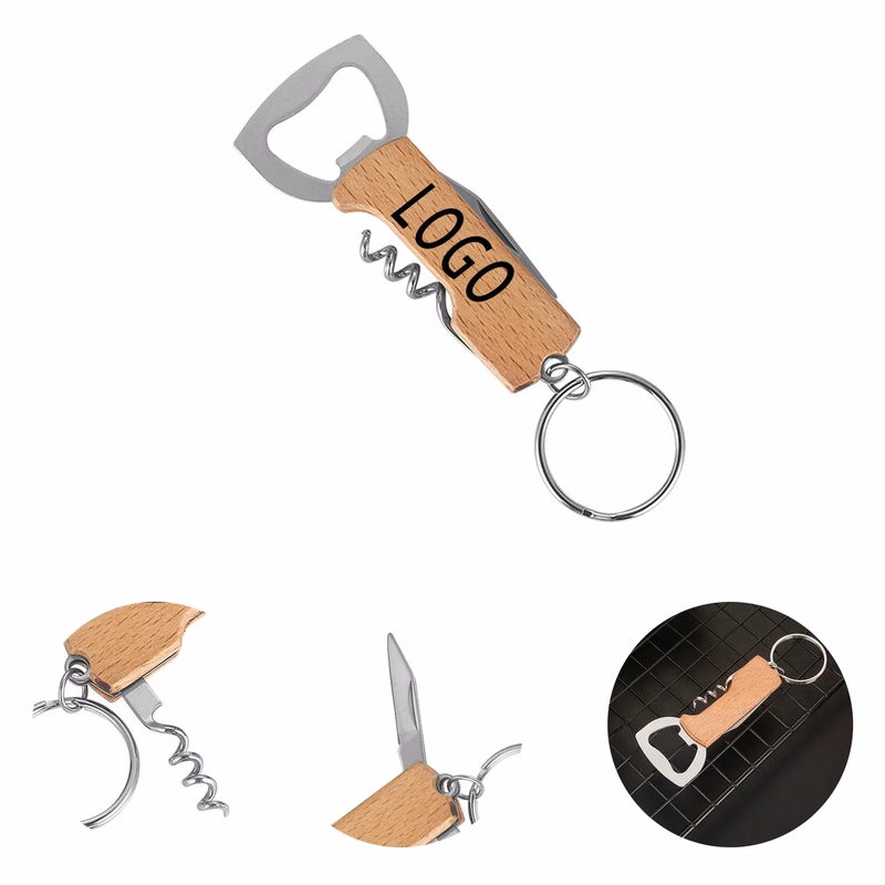 Wooden Handle Bottle Opener With Logo For Party
