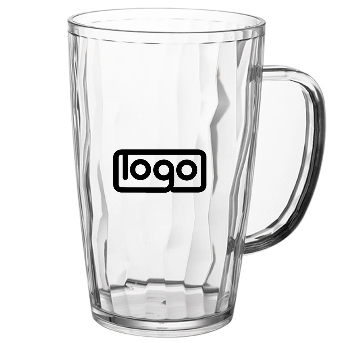 18oz Plastic Clear Beer Mug w/ Handle 1