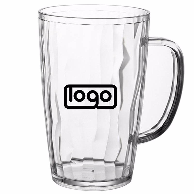 18oz Plastic Clear Beer Mug w/ Handle