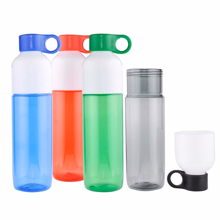 24 oz Clear Color Water Bottle With Dual Openings
