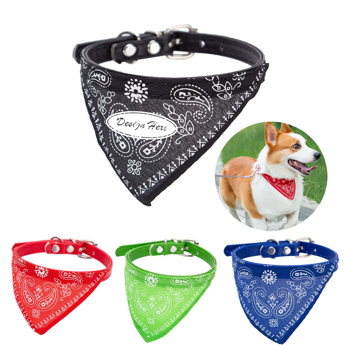 Triangle Pet Scarf with Charming Bell 1