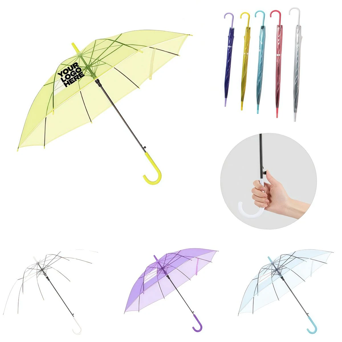 Clear POE Long Handle Umbrella 1