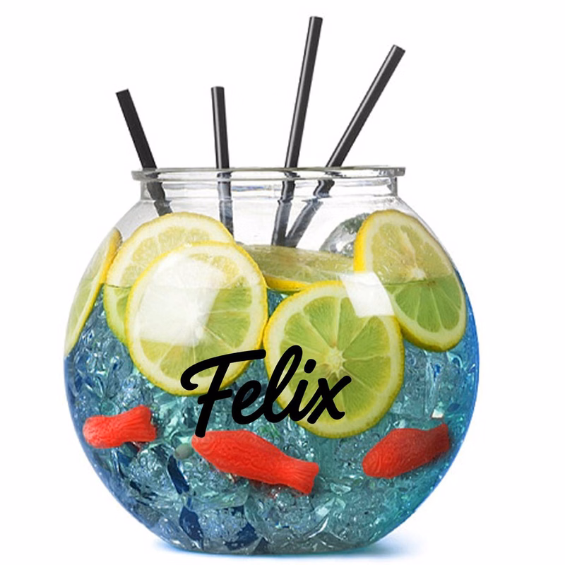 128oz Large PET Fish Bowl Cup w/ Straw