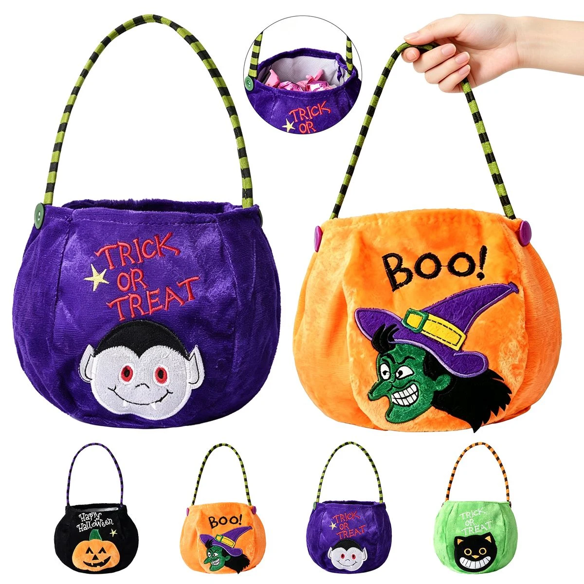 Halloween Reusable Flannel Candy Bag 1