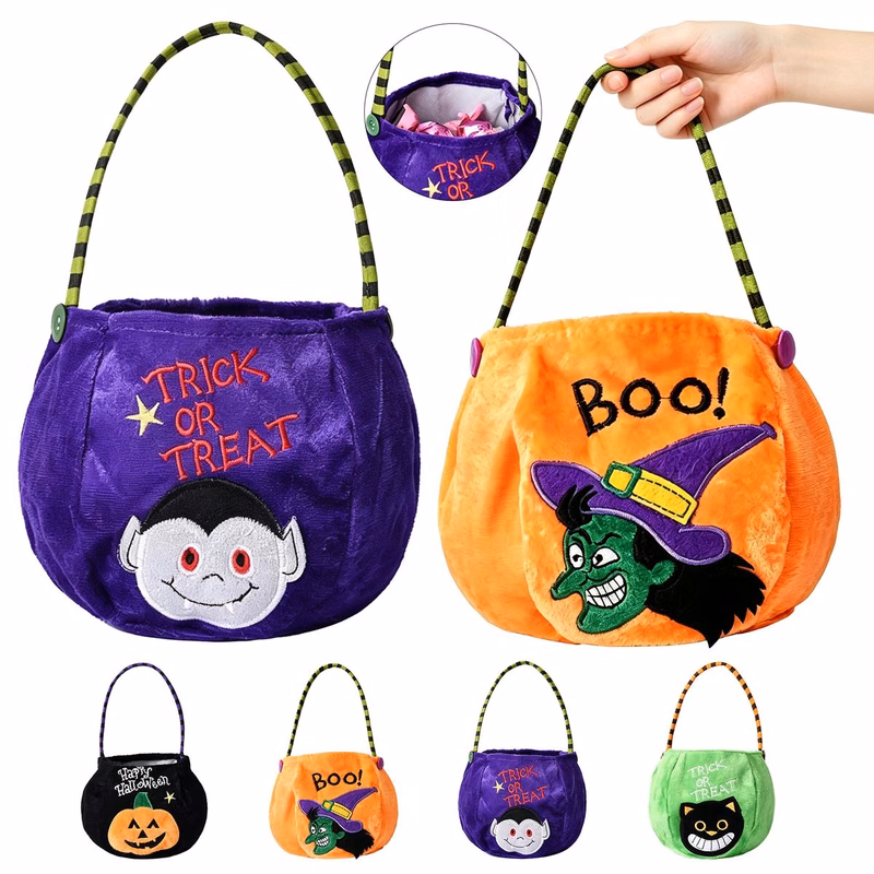 Halloween Reusable Flannel Candy Bag
