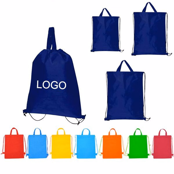 Large Double Feature Non-Woven Drawstring Tote Bag