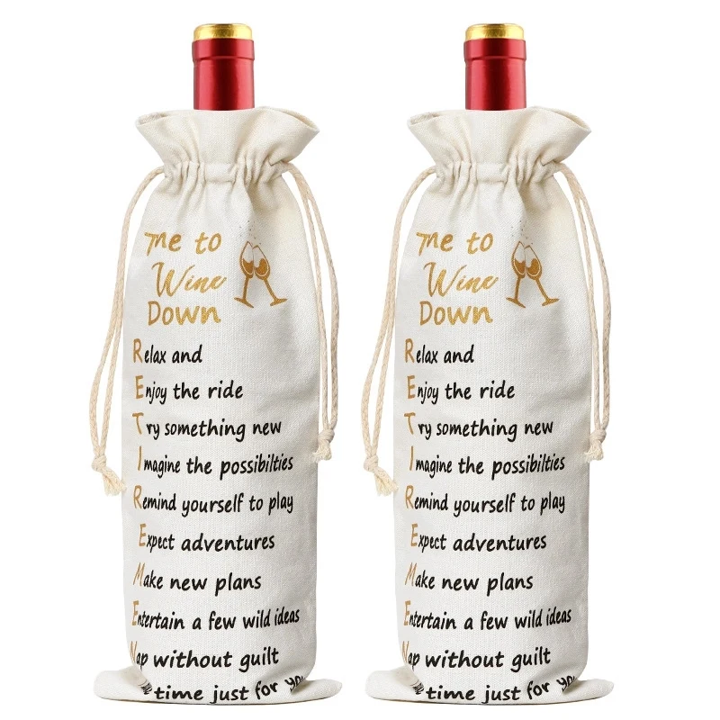 Cotton Wine Bottle Drawstring Bag 1