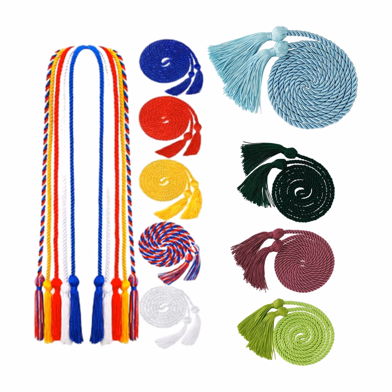 Polyester Graduation Honor Cords In Various Colors