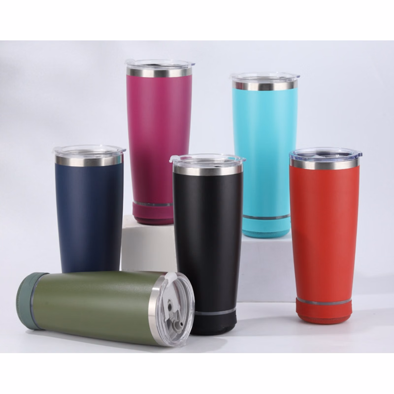 Tumbler with a Speaker at the Bottom