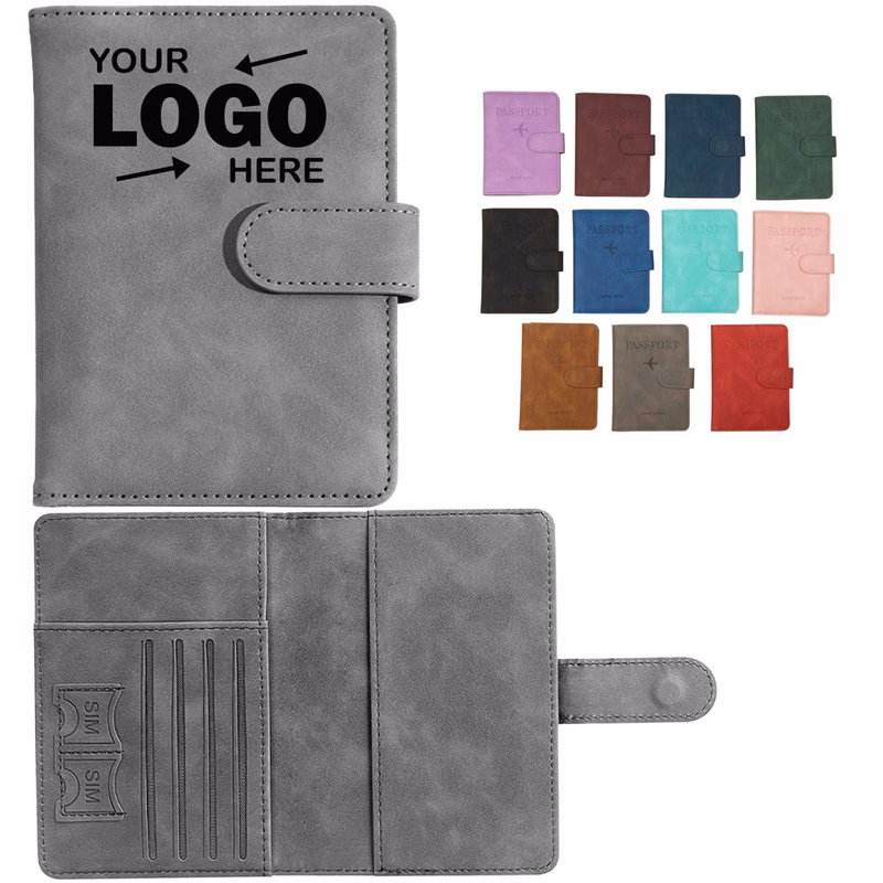 Multicolored PU Leather Magnetic Passport Organizer