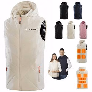 11 Zones Zippering Electric Heated Women Vest Jacket for Winter