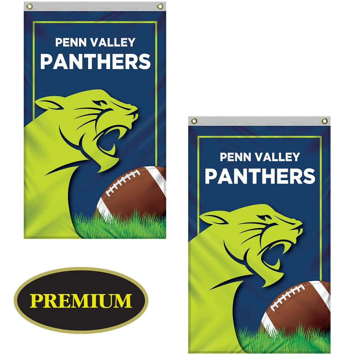 2.5' x 4' Double Sided Knitted Polyester Vertical Banners 1