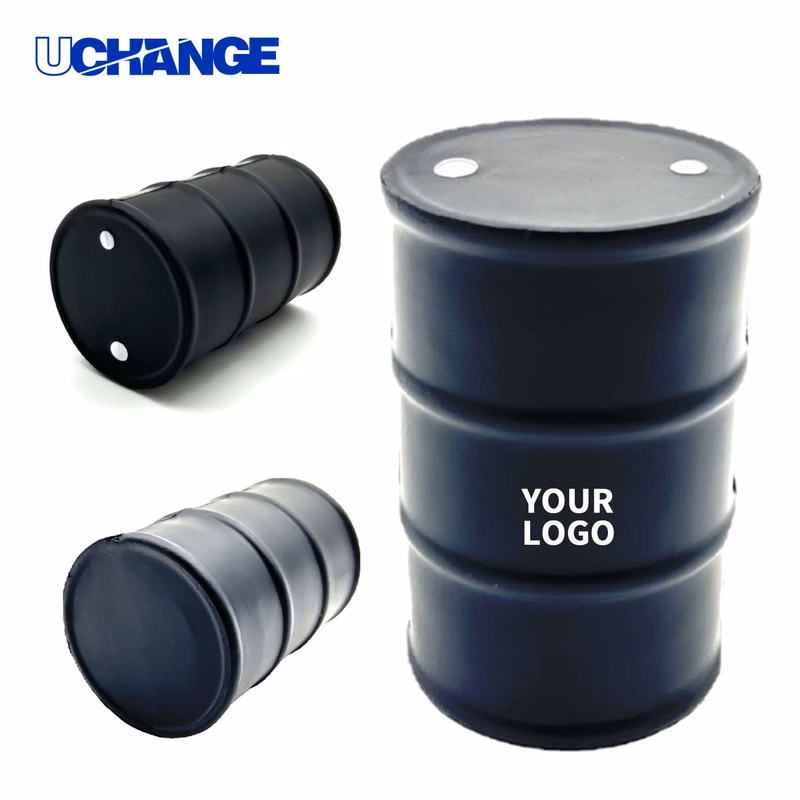 Oil Drum Shape Stress Reliever Squeeze Toy 2.2" Diameter x 3.4"