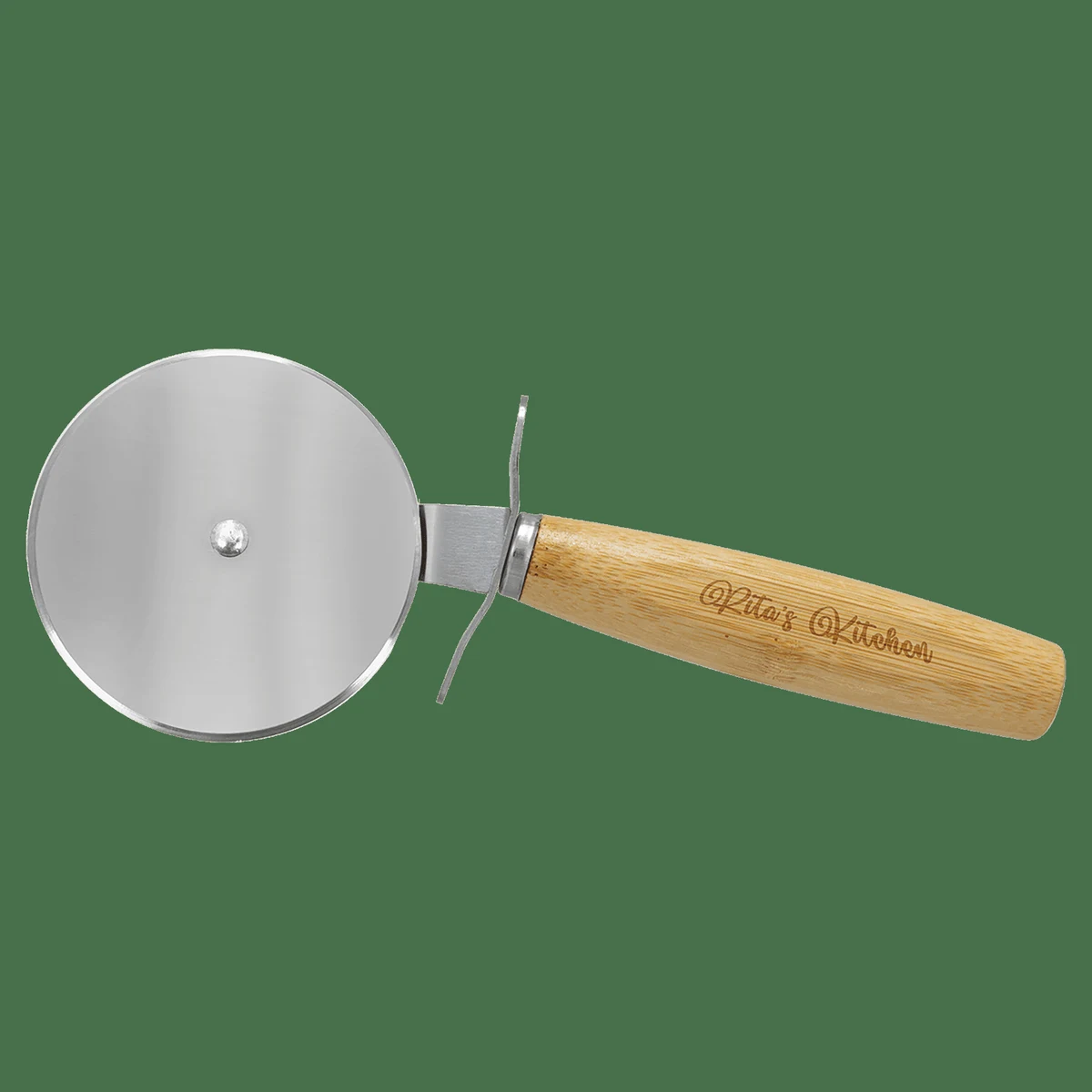 9 1/4" Bamboo Pizza Cutter 1