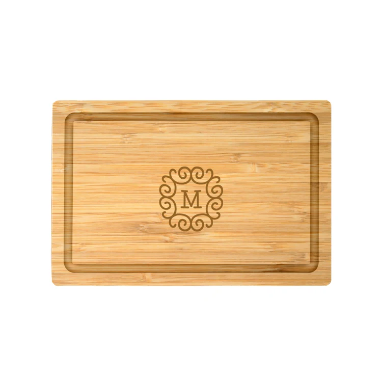 12" Rectangle Bamboo Cutting Board with Juice Groove 1