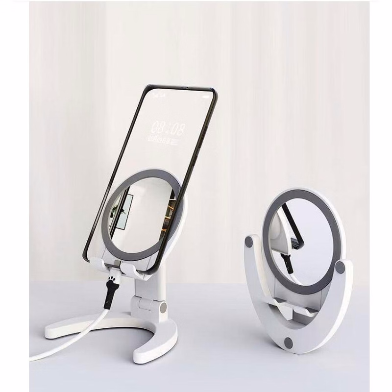 Foldable Phone Holder with Mirror