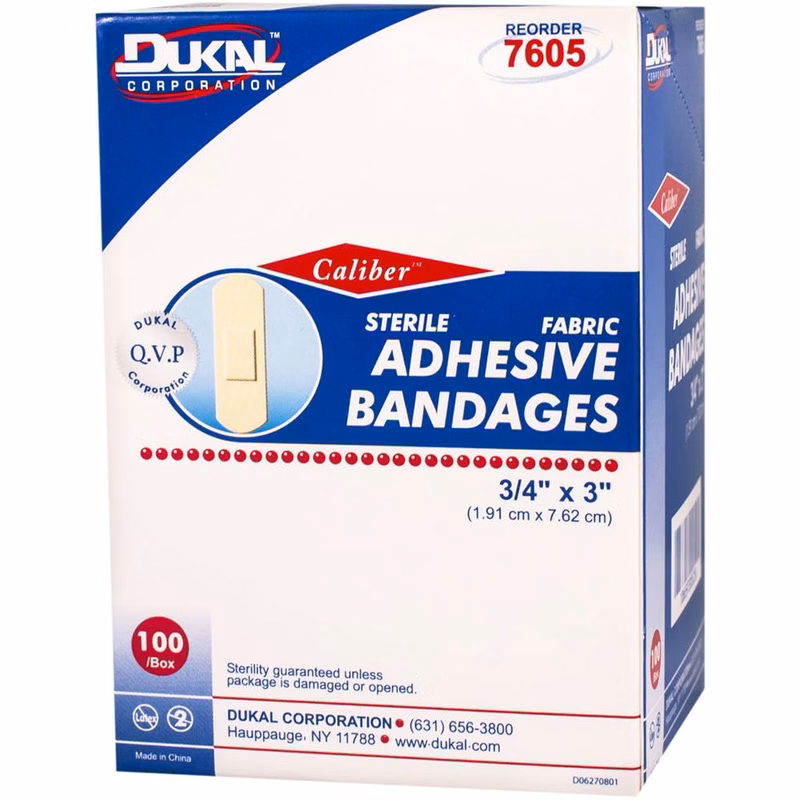 Fabric Adhesive Sterile Bandage - 100 Count 0.75" x 3"