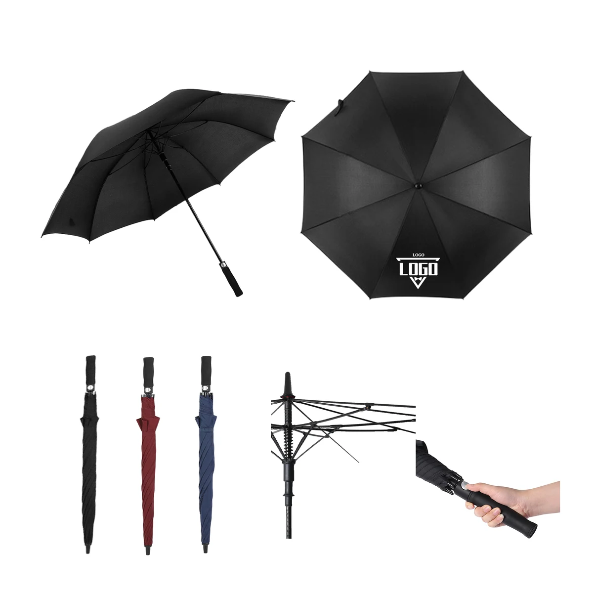 52" Automatic Opening and Closing Windproof Golf Umbrella 1