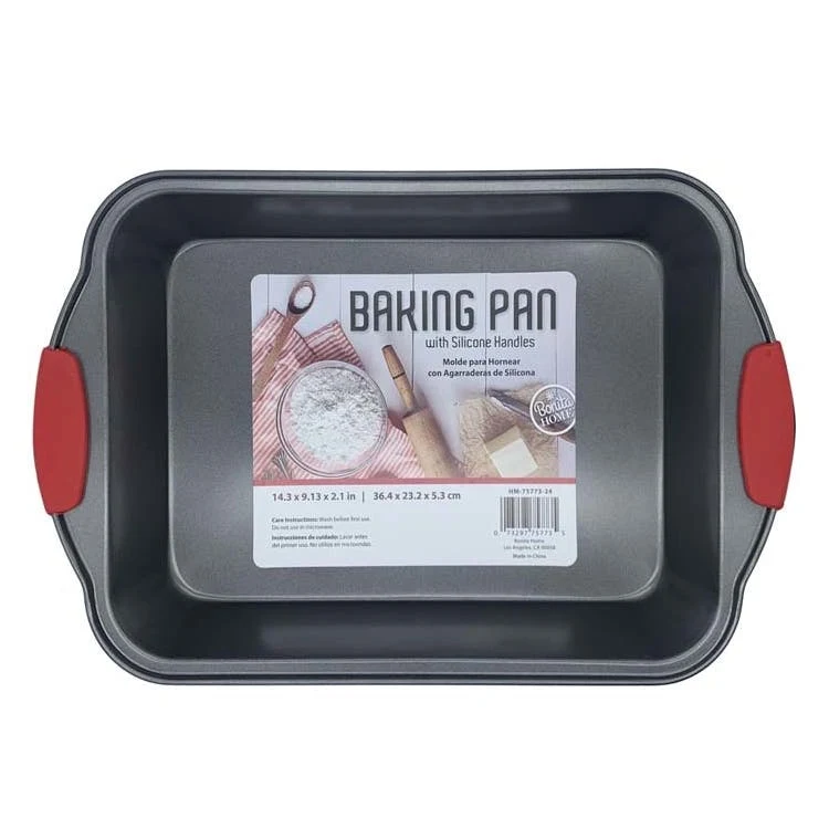 Metal Baking Pans - Silicone Handles 14" x 9" 1