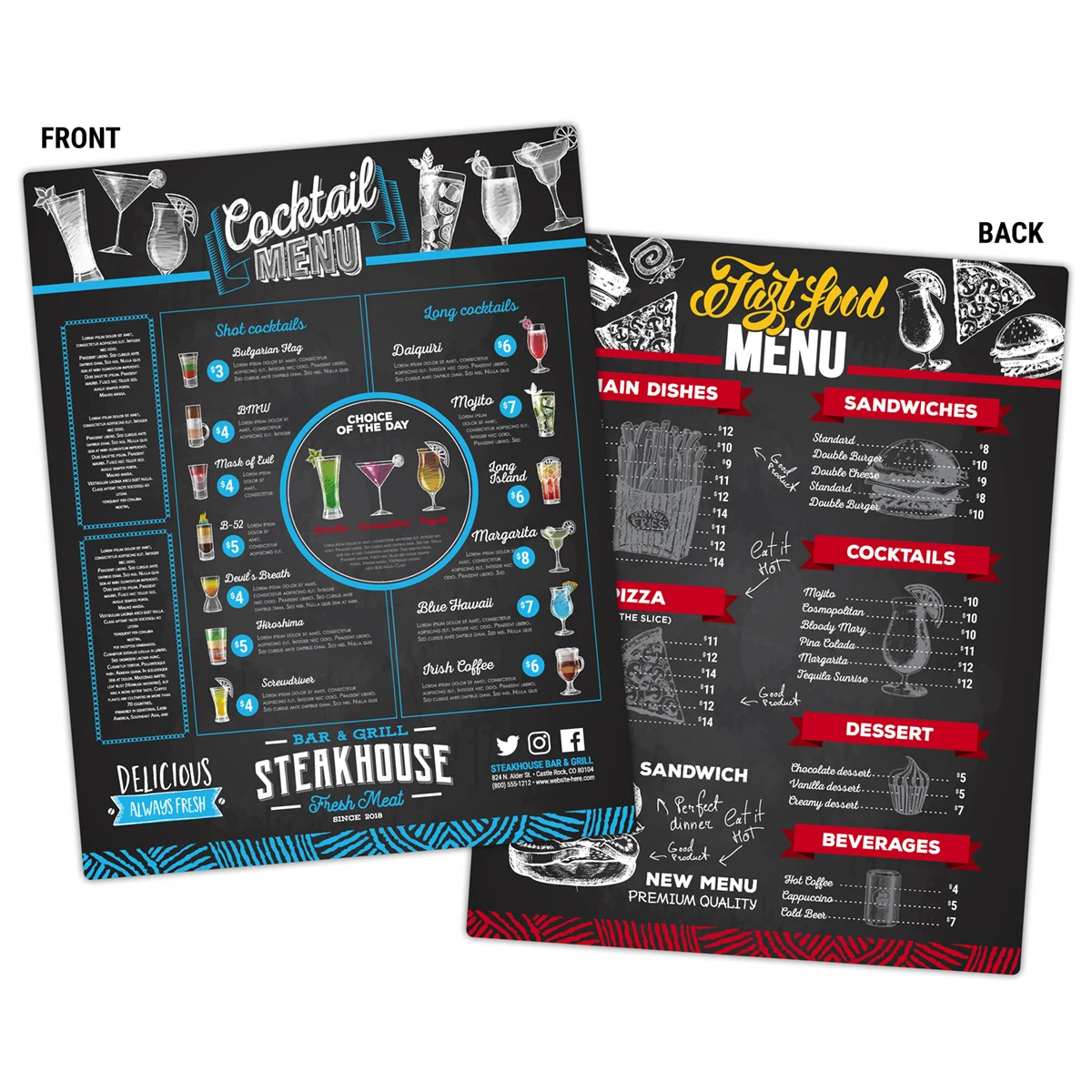 Menu Laminated Card - 8.5x11 1