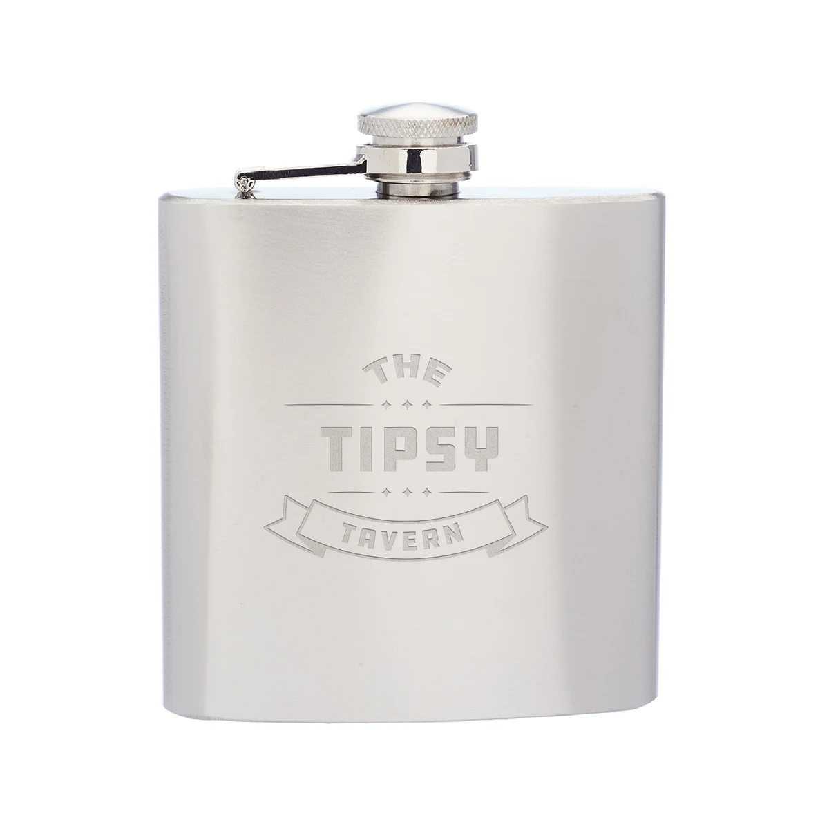 6 oz. Lazio Stainless Steel Hip Flask (Engraved Imprint), custom water bottle with logo imprint 1
